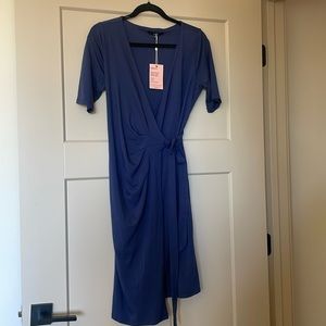 Quince Maternity Wrap Dress - Navy